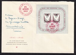 Block Basler Taube mit rotem SSt, a. adress. Umschlag, Mi ...