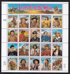 1994, Legends of the West, 2 Zusammendruck-Bogen, 1. und 2. Auflage ...