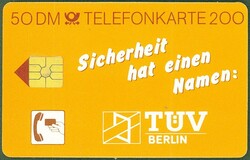 1989, TÜV Berlin, 50 DM Karte, orange, gebr.Automatically generated ...