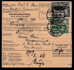 Landschaften, angeg. Werte a. Auslands-Postanweisung v. Saarbrücken, ...