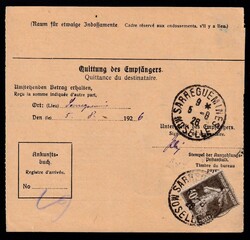 Landschaften, angeg. Werte a. Auslands-Postanweisung v. Saarbrücken, ...