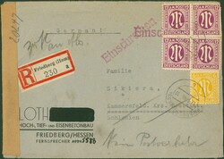 1946, AM-Post 12 Pf., zwei waager. Paare, 6 Pf., einmal, MiF, ...