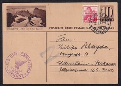 1947, Incoming-Mail, Ganzsache mit Zufrankatur, MiF, ab Altstätten, ...