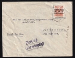 1948, Bizone, 24 Pf. Bandaufdr., EF a. Brief v. Berlin nach Luckau/NL ...