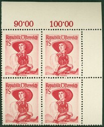 Trachten, 37 Werte kompl. postfr., 4mal, alles 4er Bl. (Nr. 926 4 ...