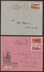 1935, 15 Belege, meist Volksabstimmung 1935 aus dieser Zeit  ...