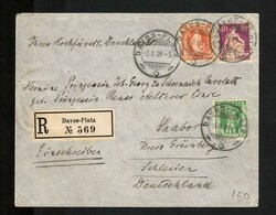 65 Rp.-Auslandeinschreibeporto, Stehende Helvetia 20 Rp. mit ...