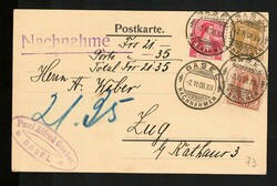 22 Rp.-Drucksachen-Nachnahmeporto, Stehende Helvetia 20 Rp. mit ...