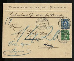 30 Rp.-Briefpostnachnahme, Stehende Helvetia 25 Rp. mit Tellknabe 5 ...