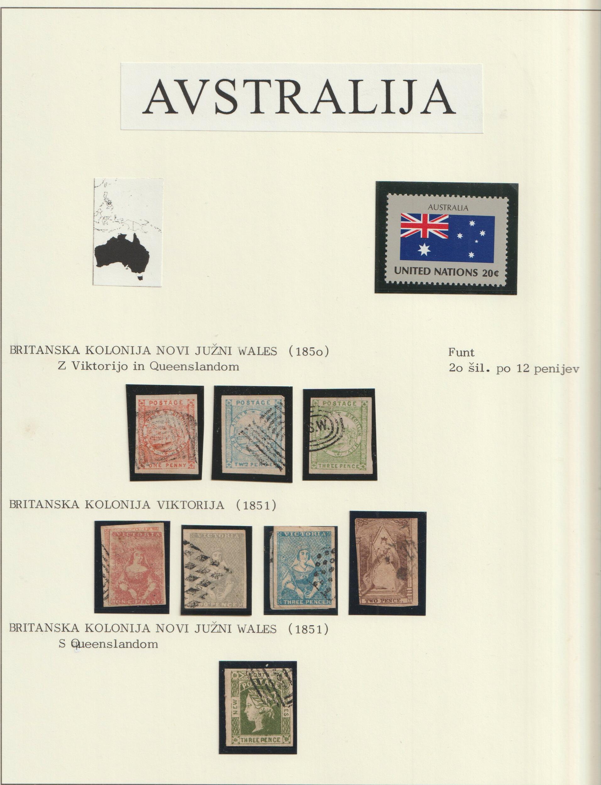 ca 1850/1994 Australia (with old states, Norfolk, Cocos, Christmas ...
