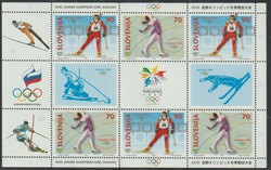 1998 Slovenia. Nagano 98 Olympics miniature sheet. Imperforate proof ...