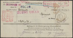 1919 Money transfer form. Due to shortage of Postage due stamps ...
