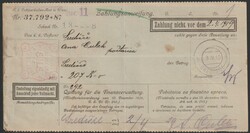1919 Money transfer form. Due to shortage of Postage due stamps ...