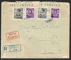 1941 Province of Ljubljana, Italian Ocupation. Cover, franked with ...