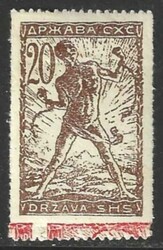 1919 Chainbreakers. Value of 20 vin., zig-zag rouletted, with tab at ...