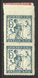 1919 Chainbreakers. Value 15 vin., zig-zag rouletted in vertical pair ...