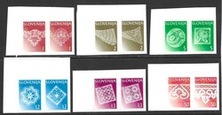 1996 Slovenia. "Idria Lace", complete set, imperforate trial prints ...