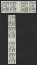 1919 Newspapers stamps, Ljubljana Printing. Two strips, both ...