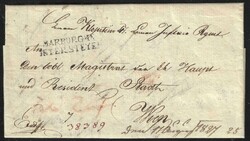 1821 Austria. Complete prephilatelic letter, sent from "MARBURG IN / ...