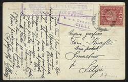 1917 Austria. Picture postcard, sent from the Auxiliary post office ...