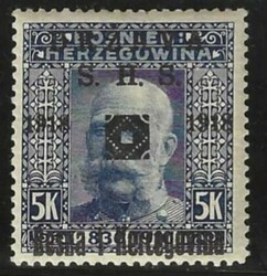 1919 Bosnia SHS. Definitives, "Masque" overprint. Trial overprint on ...