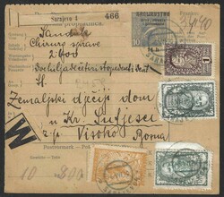 1920 Chainbreakers. Parcel card (verticaly somewhat creased also ...