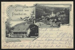 1899 Fram, two motifs - general view and Štampfl Inn, mailed 1899
