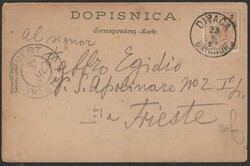 1899 Divaca, colour litho, Railway station and three cave motifs , ...