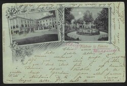 1899 Tolmin, Jerkic, two motifs - city square and park, mailed 1899, ...