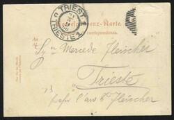 1900 Ajševica, Jerkic, two motifs, mailed 1900, stamp removed