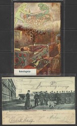 1900/10 Ljubljana, two special picture postcards - "Woman Sowing" and ...