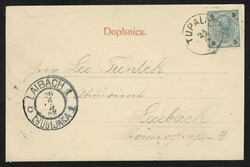 1903 Olševek. Two motifs, church and Kerhelj Inn, mailed 1903