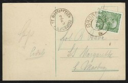1910 Grobelno, three motifs, general view, railway station and ...