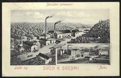 1913 Laško and Žalec. United breweries in 1901, mailed 1913