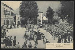 1914 Kobarid, formation of soldiers, 1914, unused