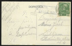 1916 Catež pod Zaplazom, Inn Urbancic, mailed 1916. Poorly legible ...