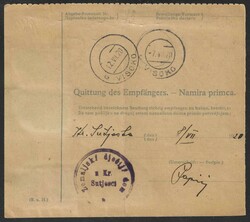 1920 Chainbreakers. Parcel card (verticaly somewhat creased also ...