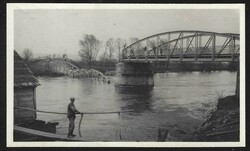 ca 1941 Croatia. Mursko Središce, demolished Mura Bridge, April 6, ...