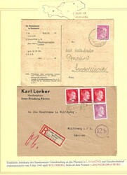 1945 Styria, German Occupation. Album page with official postcard ...