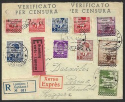 1941 Province of Ljubljana, Italian Ocupation. Cover franked with Din ...