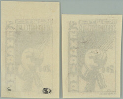 1945 Majer PLATE PROOF 3e, I. definitive issue, Pest 200, different ...