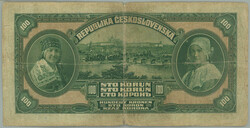 1920 Ba.16a, 100CZK 1920, low set B; strong obeh, 2x nasek otvoru, ...