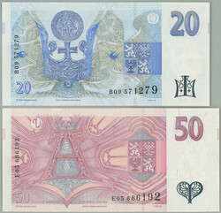 1994, 1997 Ba.CZ10b, CZ17, comp. of 2 bankovek: 20CZK 1994, set B09, ...