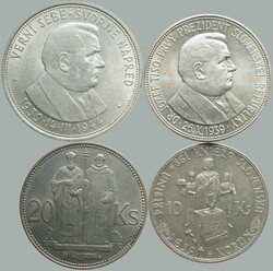 1939-1944 SLOVAKIA 1939-1945 / comp. 4 pcs of Ag minci: 50Ks 1944 - 5 ...
