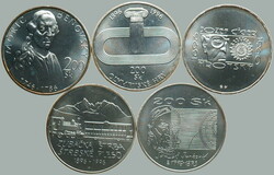 1996 MC / comp. 5 pcs of Ag memorial/special minci: 200SKK 1996 - S. ...