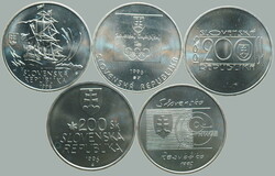1996 MC / comp. 5 pcs of Ag memorial/special minci: 200SKK 1996 - S. ...