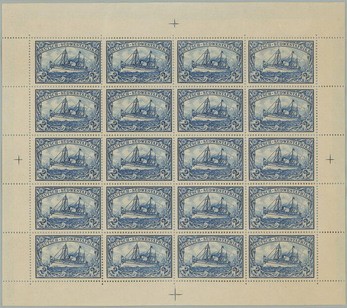 1901 COUNTER SHEET / Mi.21, Emperor´s Yacht 2M black-blue, complete ...