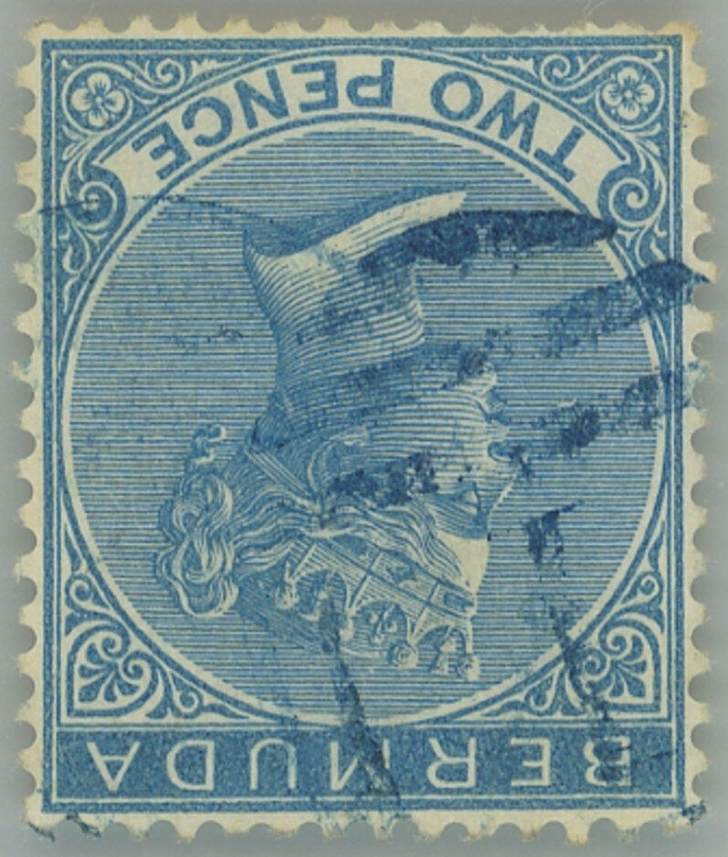 1866 SG.3w, Victoria 2P dull blue, wmk Crown CC INVERTED; lower short ...