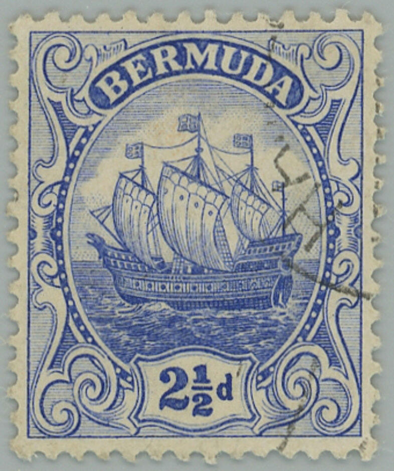 1912 SG.48x, Ship 2½P blue, wmk Mult Crown CA reversed, light ...