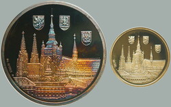 2009 BARACK OBAMA V PRAGUE / Au+Ag medal, Au 0.585, 20mm, 3,58 g + Ag ...